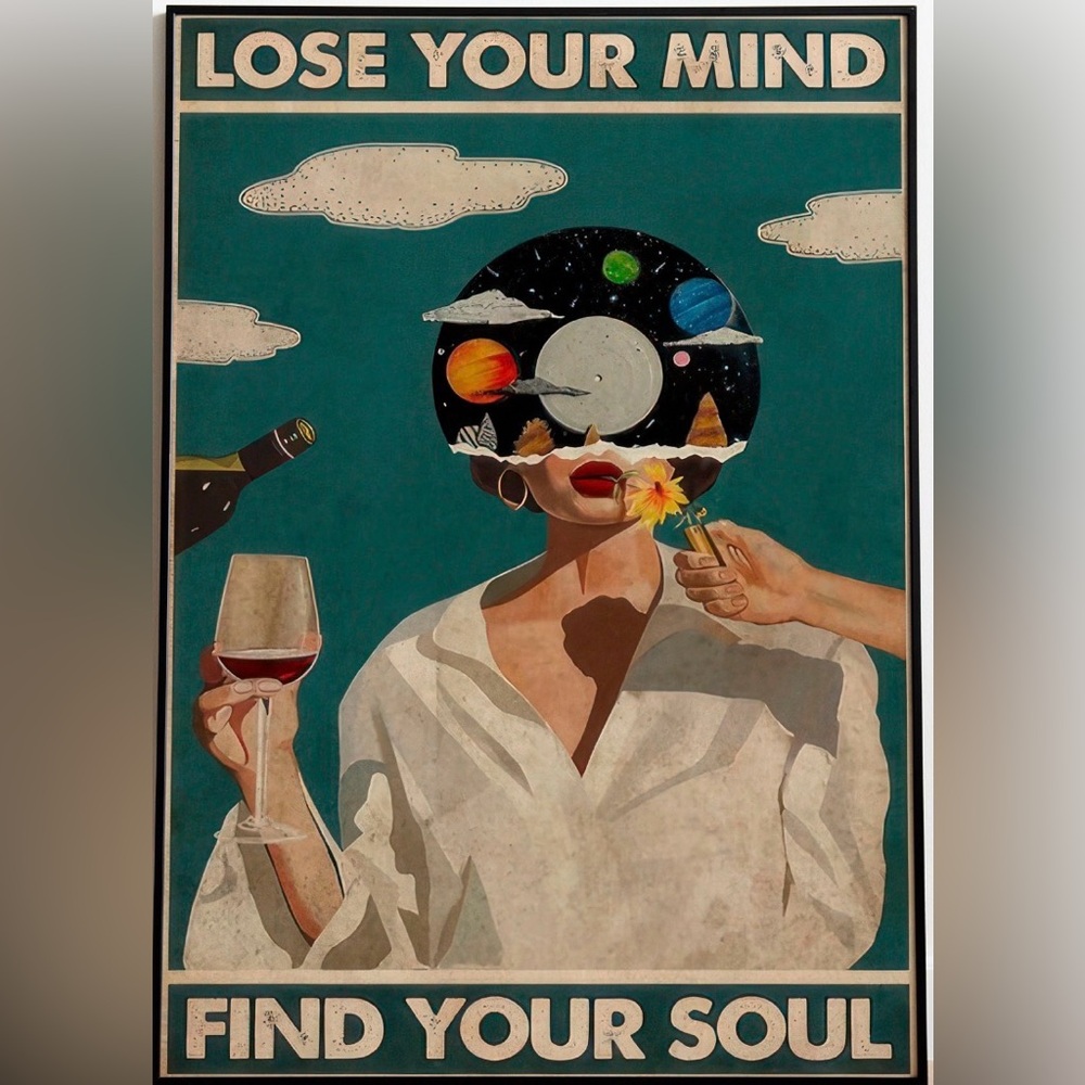 New "lose your mind find your soul "Abstract Cosmic Art rug - Picture 1 of 3